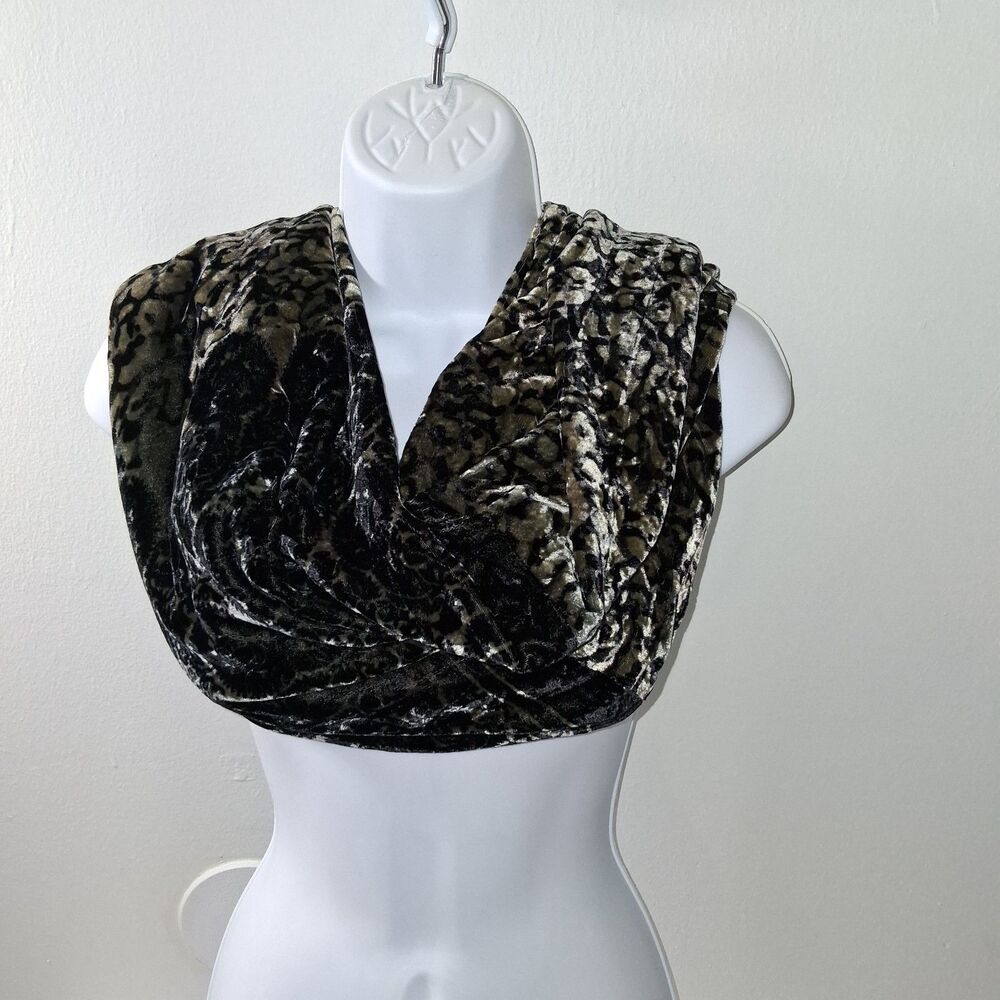 Johnny Was Silk Blend Velvet Infiniti Scarf Women's Sz S Abstract Luxury Boho